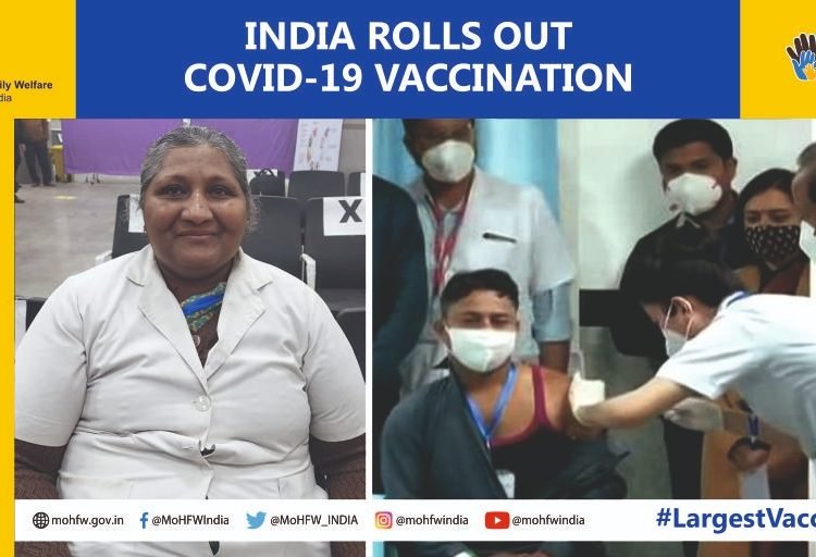 Health worker becomes first to be vaccinated in India